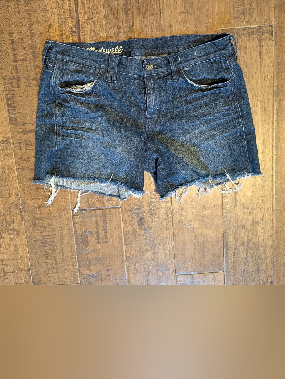 Women's Madewell Dark Blue Distressed Denim Cutoff Shorts